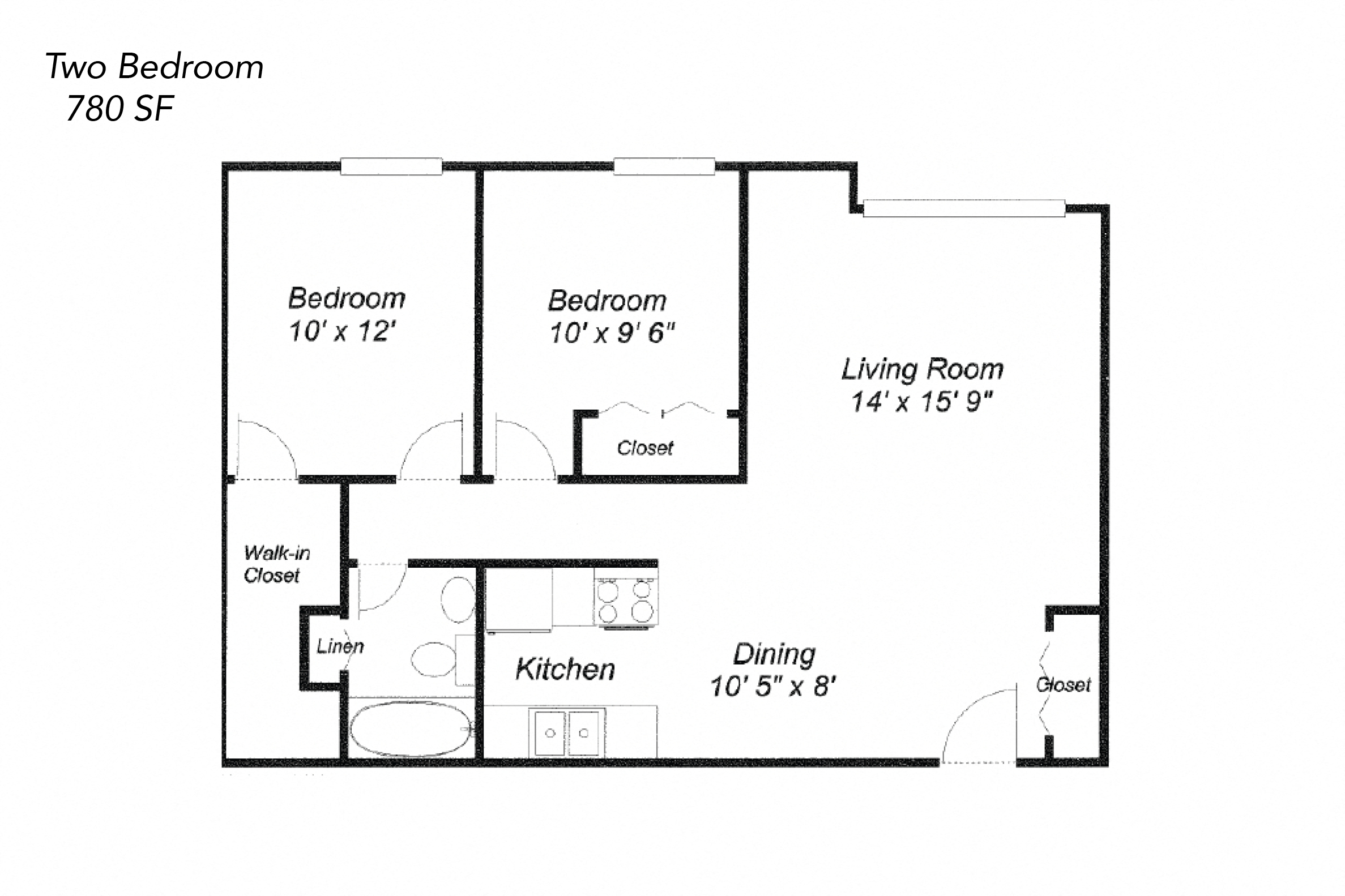 Floor Plans of Viking Terrace Apartments in Worthington, MN
